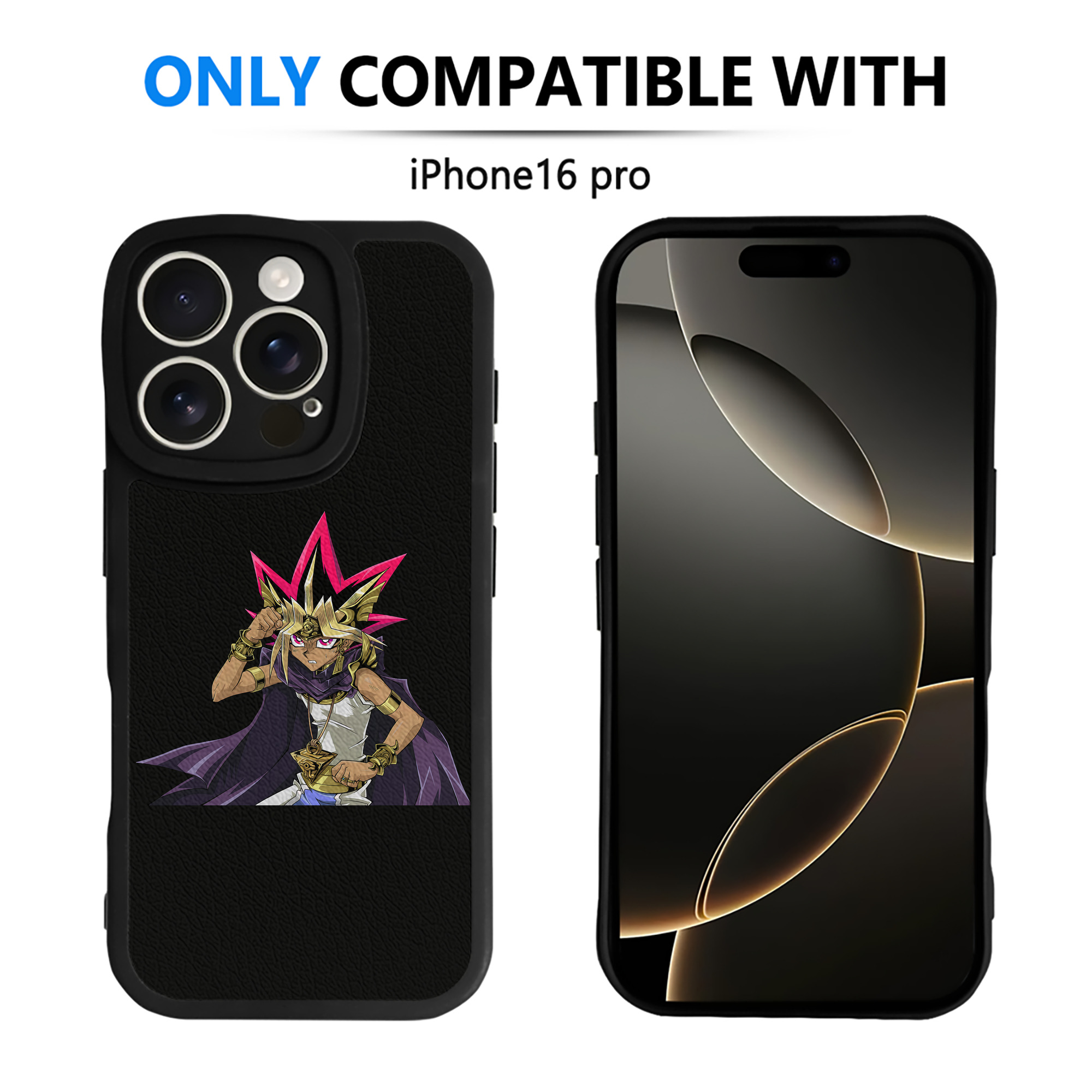 （画像用） 遊☆戯☆王 Yu-Gi-Oh! 【iPhone 16シリーズ対応】シリコンスマホケース（レザー調） 材質：シリコン